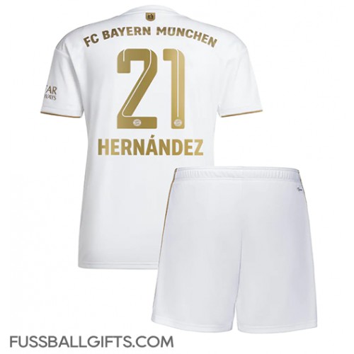 Bayern Munich Lucas Hernandez #21 Fußballbekleidung Auswärtstrikot Kinder 2022-23 Kurzarm (+ kurze hosen)
